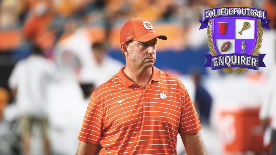 Dabo Swinney looks onto the field before the Orange Bowl
Photo by Doug Murray/Icon Sportswire via Getty Images