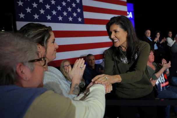 PHOTO: Republican presidential candidate and former Ambassador to the United Nations Nikki Haley arrives for a campaign event in Dover, N.H., March 27, 2023. (Brian Snyder/Reuters, FILE)