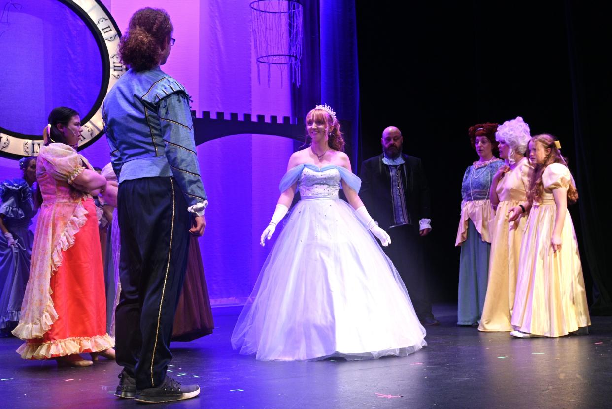 Cinderella arrives at the ball during the Branch County Community Theater presentation of the musical Friday and Saturday at Tibbits Opera House.
