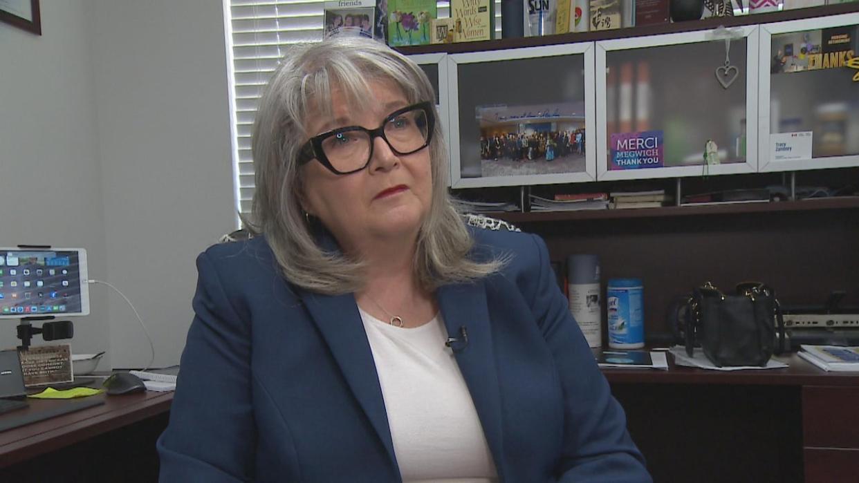 Saskatchewan Union of Nurses president Tracy Zambory says a new survey paints a grim picture of health care in the province. (Richard Agecoutay/CBC - image credit)