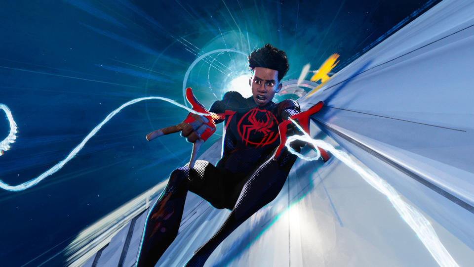 Miles Morales fires his webshooters in Spider-Man: Across the Spider-Verse