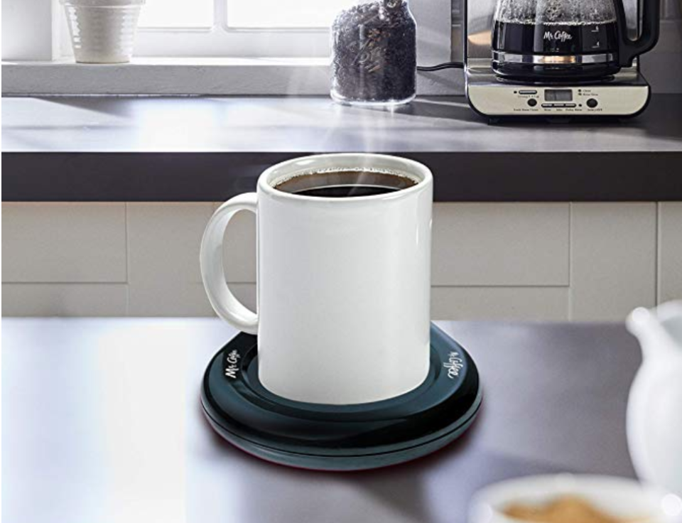 Mug warmer with white mug on top