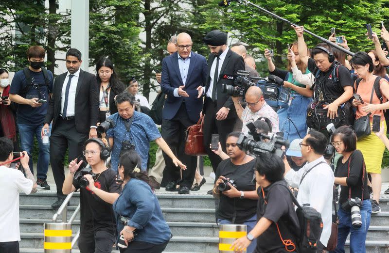 S. Iswaran, Singapore's former transport minister, arrives at the State Courts in Singapore