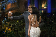 <p>Milton and Rachel Lindsay on ABC’s <i>The Bachelorette</i>. <br>(Photo: Paul Hebert/ABC)<br> MILTON, RACHEL LINDSAY </p>