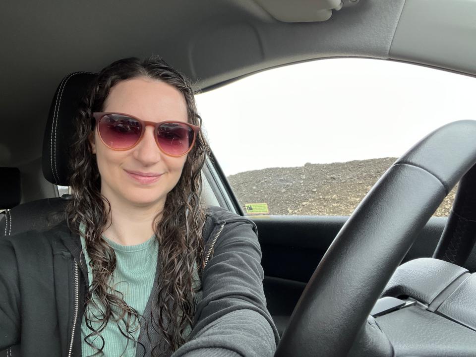 Talia Lakritz behind the wheel in Iceland