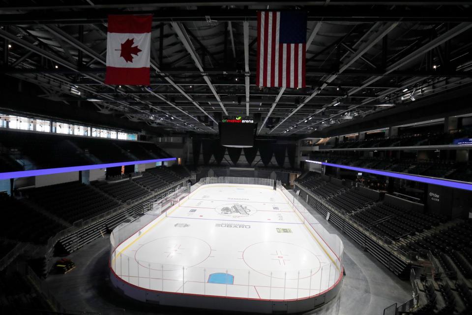 The coolest place in town? Ice installed at Enmarket Arena ahead of