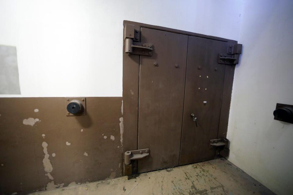 Two 3,000-pound "blast doors" guard the entrance to the underground shelter.