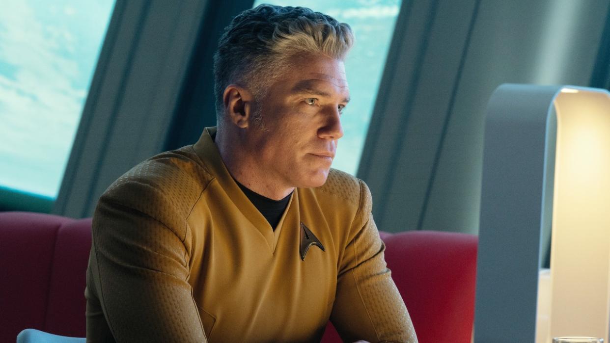  Anson Mount as Captain Christopher Pike in Star Trek: Strange New Worlds. 