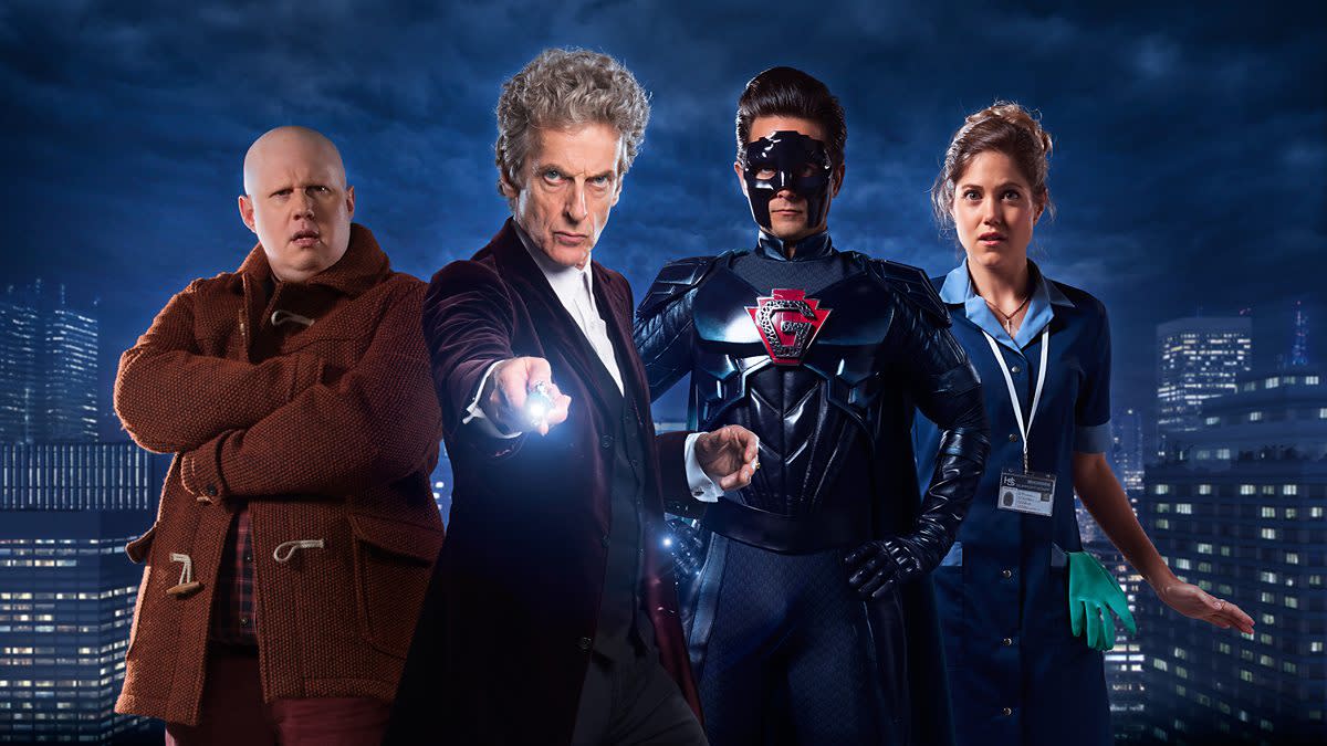 Peter Capaldi starred alongside Matt Lucas in The Return Of Doctor Mysterio. (BBC0
