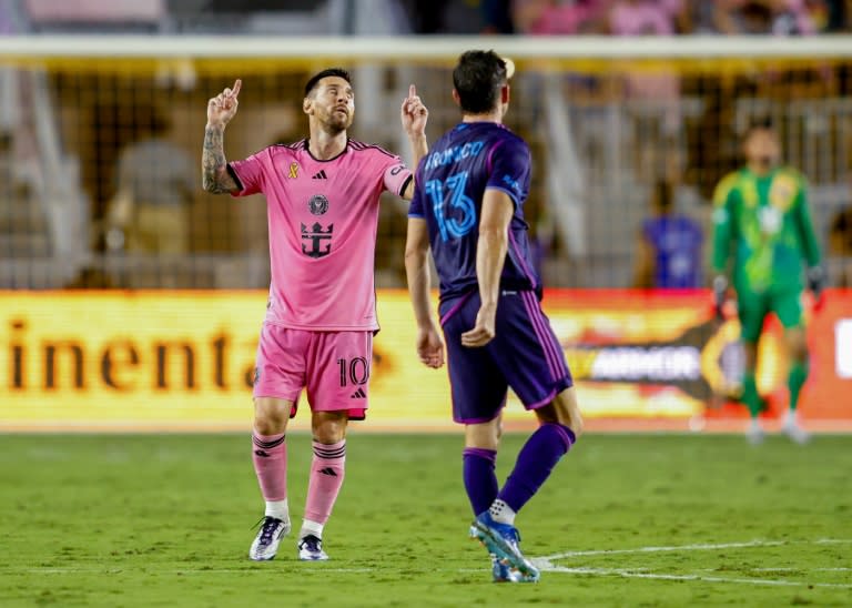 Lionel Messi (L) scored but Inter Miami were held to a 1-1 draw by Charlotte (Chris ARJOON)