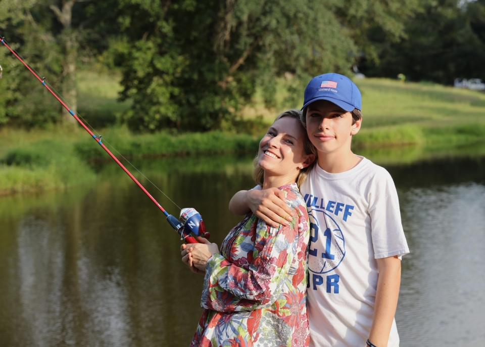 Kelly with her son James. “When the job and kids collide, the kids come first,” she writes in her new memoir.