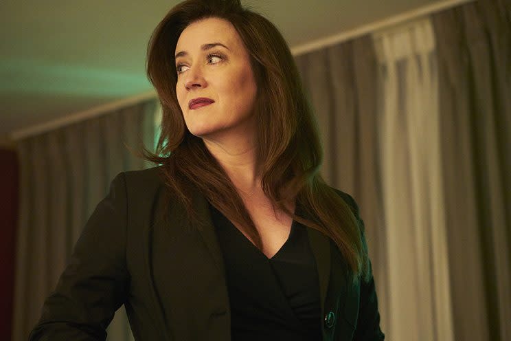 Maria Doyle Kennedy as Mrs. S in BBC America's Orphan Black . (Photo Credit: Ken Woroner/BBC America)