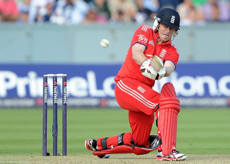 England's Eoin Morgan bats during the second 20Twenty match between England and Australia on August 31, 2013. He has been named captain for their meeting with England on Tuesday