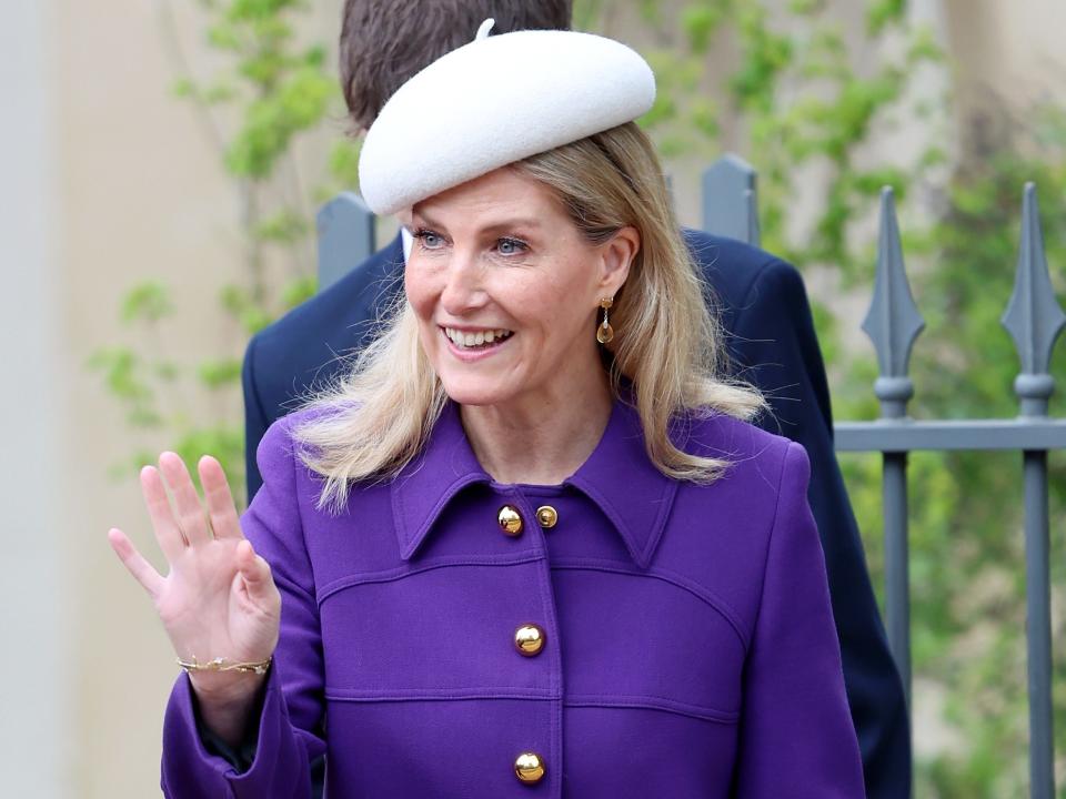 Sophie, Duchess of Edinburgh attends Easter Sunday service at St. George's Chapel on March 31, 2024.