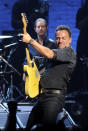 Bruce Springsteen and the E Street Band perform at the Apollo Theater on Friday, March 9, 2012 in New York. The concert was hosted by SiriusXM in celebration of 10 years of satellite radio. (AP Photo/Evan Agostini)