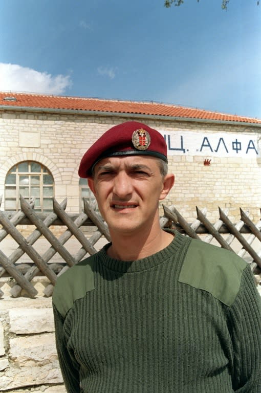 Dragan Vasiljkovic, of Serbian and Australian nationality, also known as "Captain Dragan", is pictured on April 11, 1994 in Bruka, a small village near the town of Knin, in Croatia