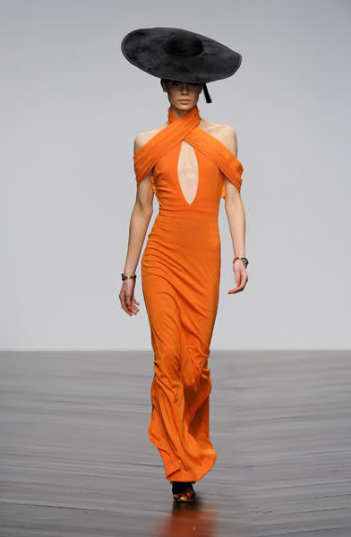 <b>London Fashion Week AW13: PPQ </b><br><br>Neons were a big trend on the runway.<br><br>© Rex