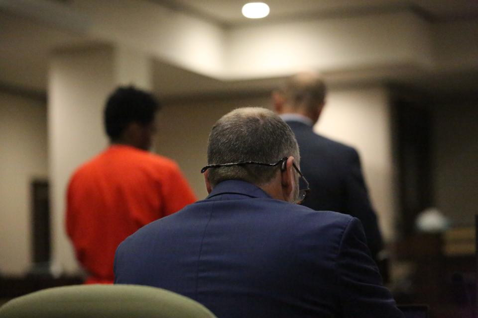 Jack Campbell listens as Danquies Anderson is read the terms of his hearing, Nov. 30, 2023.