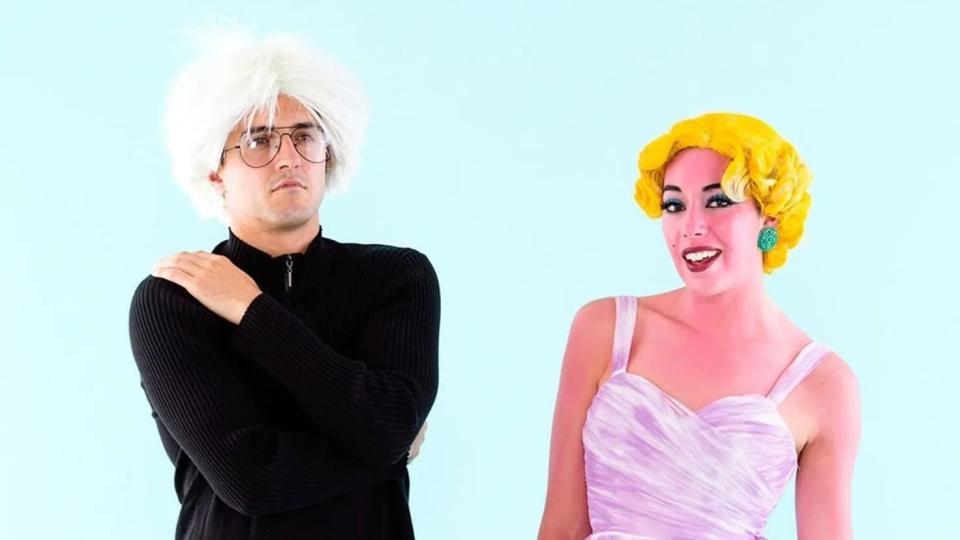 couples halloween costume andy warhol and marilyn monroe pop art