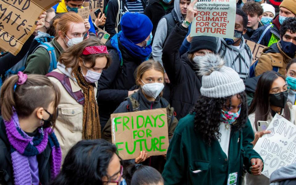 Greta Thunberg joins Cop26 protesters in Glasgow - SWNS