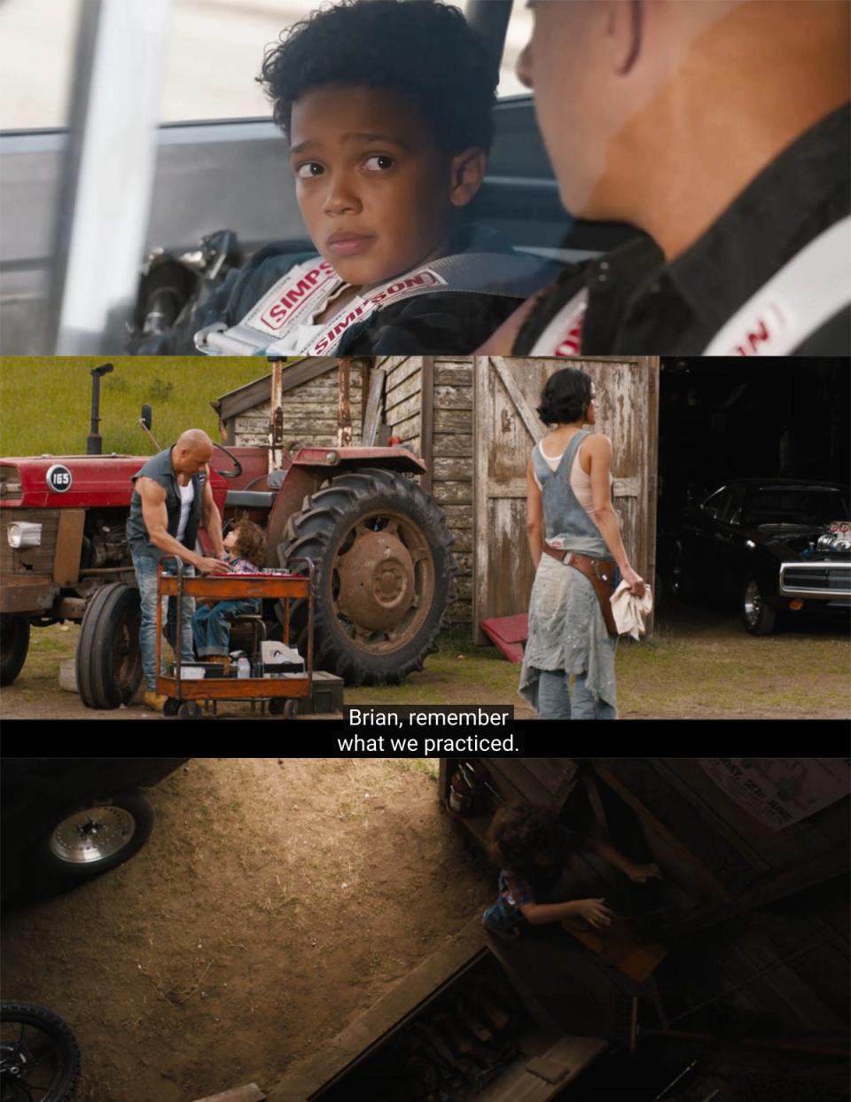 Little B hiding in "Fast 9"