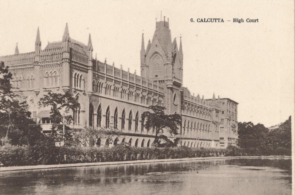 Calcutta - High Court', circa 1900. Calcutta High Court is the oldest High Court in India. It was established as the High Court of Judicature at Fort Williamon 1st July 1862 under the High Courts Act, 1861. [Art Union, Calcutta, circa 1900]. Artist: Unknown. (Photo by The Print Collector/Getty Images)