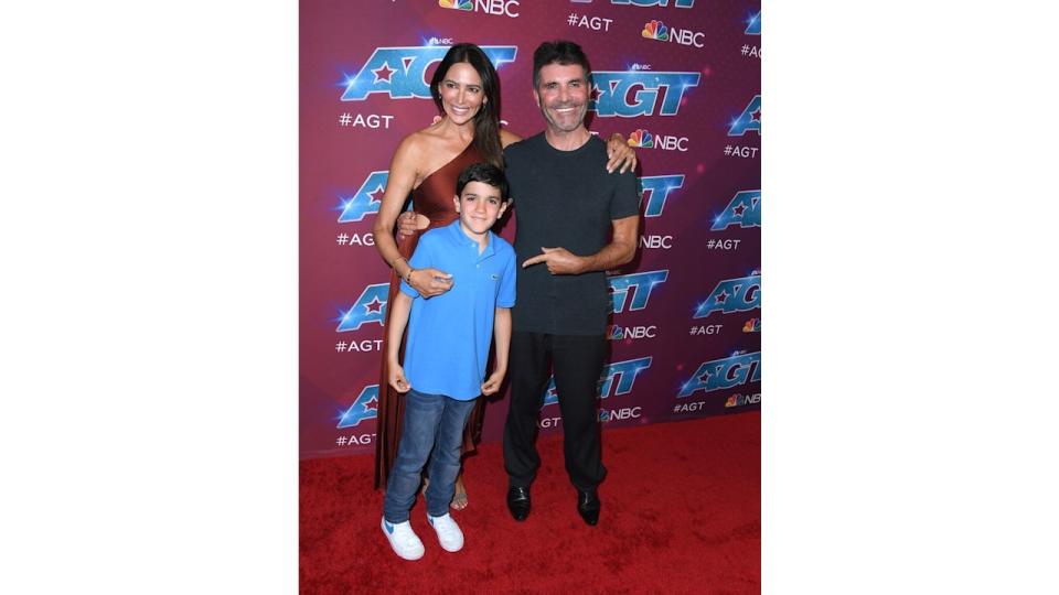 Lauren Silverman, Eric Cowell and Simon Cowell arrives at the Red Carpet For "America's Got Talent" Season 17 Live Show at Sheraton Pasadena Hotel on September 13, 2022