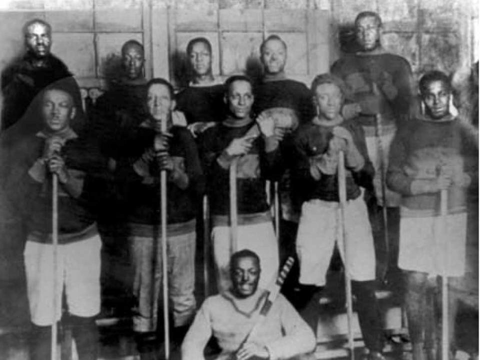 An image of players from the Halifax Eurekas of the Colored Hockey League, dated 1906. (Black Media Mine - image credit)