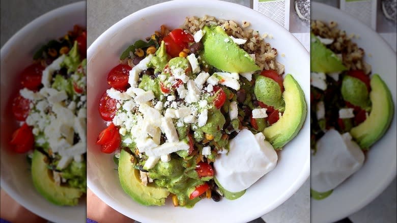 Baja bowl with avocados and tomatoes 