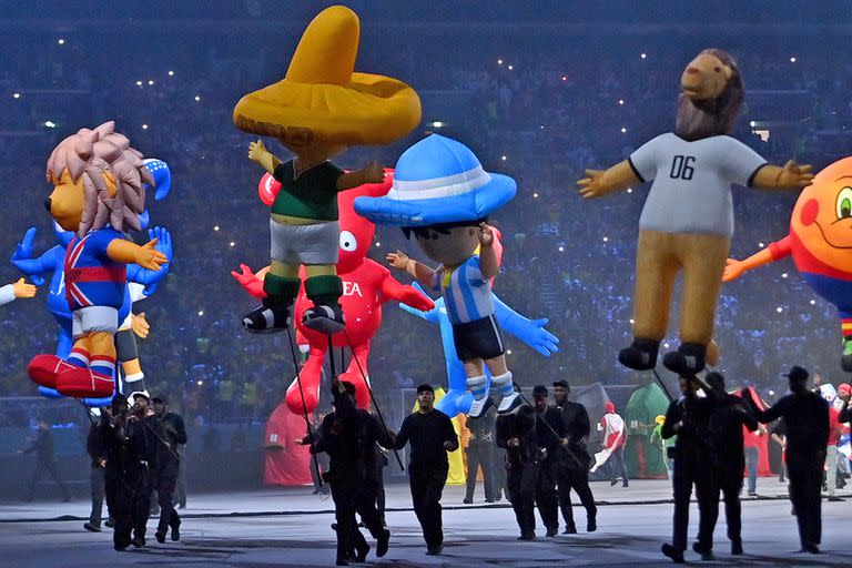El Gauchito de Argentina 78, presente con el resto de las mascotas mundialistas en la ceremonia inaugural del Mundial de Qatar 2022