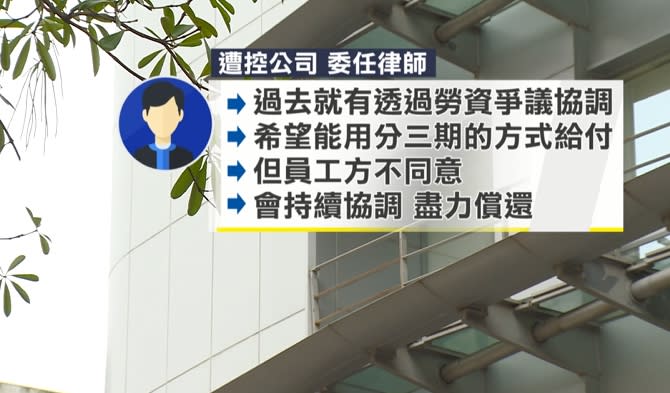 租賃商辦透過委任律師回應，強調會盡力償還積欠薪資。（圖／東森新聞）