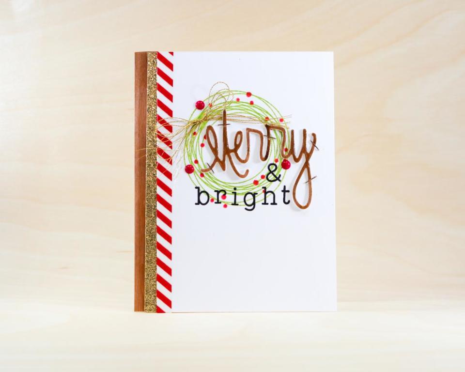 merry and bright christmas card (Sprinkled with Glitter)