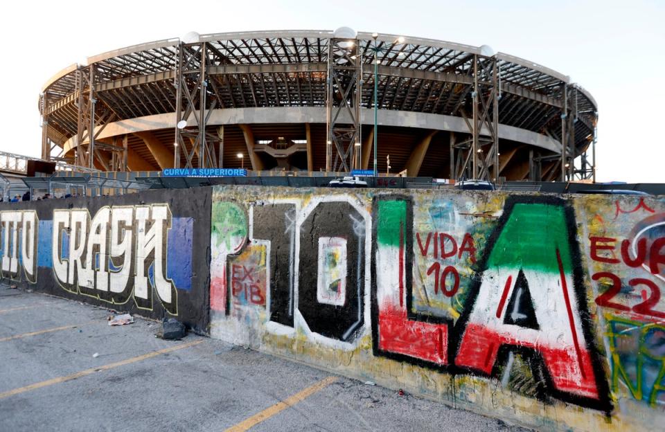 The Stadio Diego Armando Maradona in Naples saw ugly scenes ahead of kick-off (Action Images via Reuters)