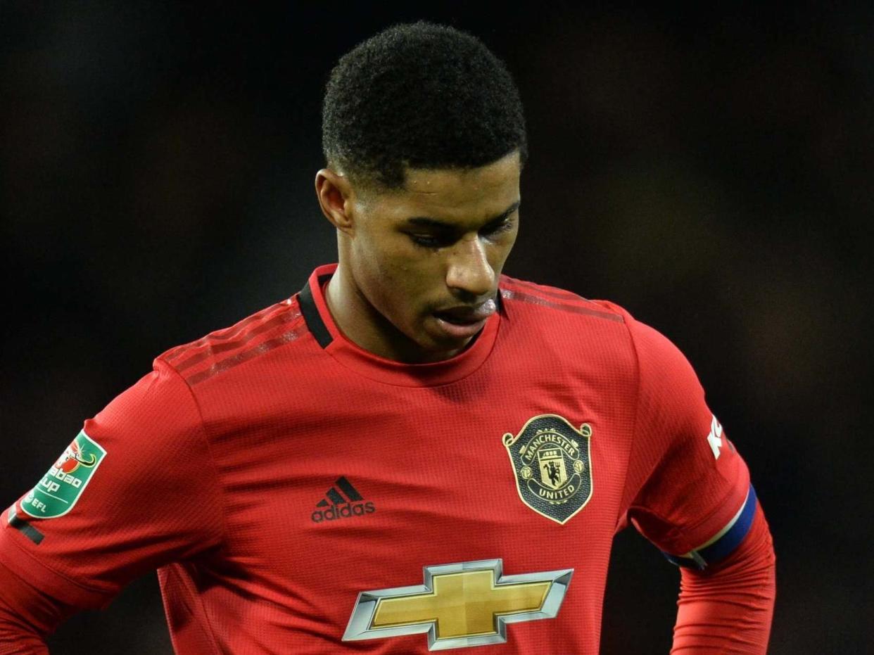 Marcus Rashford expressed his sadness at seeing a society that is 'more divided than ever before': EPA