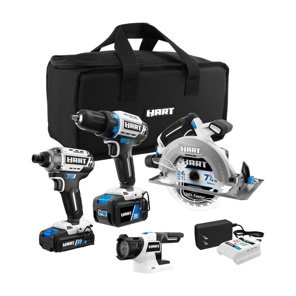 <p><a href="https://go.redirectingat.com?id=74968X1596630&url=https%3A%2F%2Fwww.walmart.com%2Fip%2FHART-20-Volt-4-Tool-Brushless-Combo-Kit-1-2-0Ah-Lithium-Ion-Battery-1-4-0Ah-Lithium-Ion-Battery%2F239957929&sref=https%3A%2F%2Fwww.menshealth.com%2Ftechnology-gear%2Fa46555244%2Fwalmart-hart-power-tool-sale-january-2024%2F" rel="nofollow noopener" target="_blank" data-ylk="slk:Shop Now;elm:context_link;itc:0;sec:content-canvas" class="link ">Shop Now</a></p><p>20-Volt 4-Tool Brushless Combo Kit</p><p>walmart.com</p><p>$149.00</p>