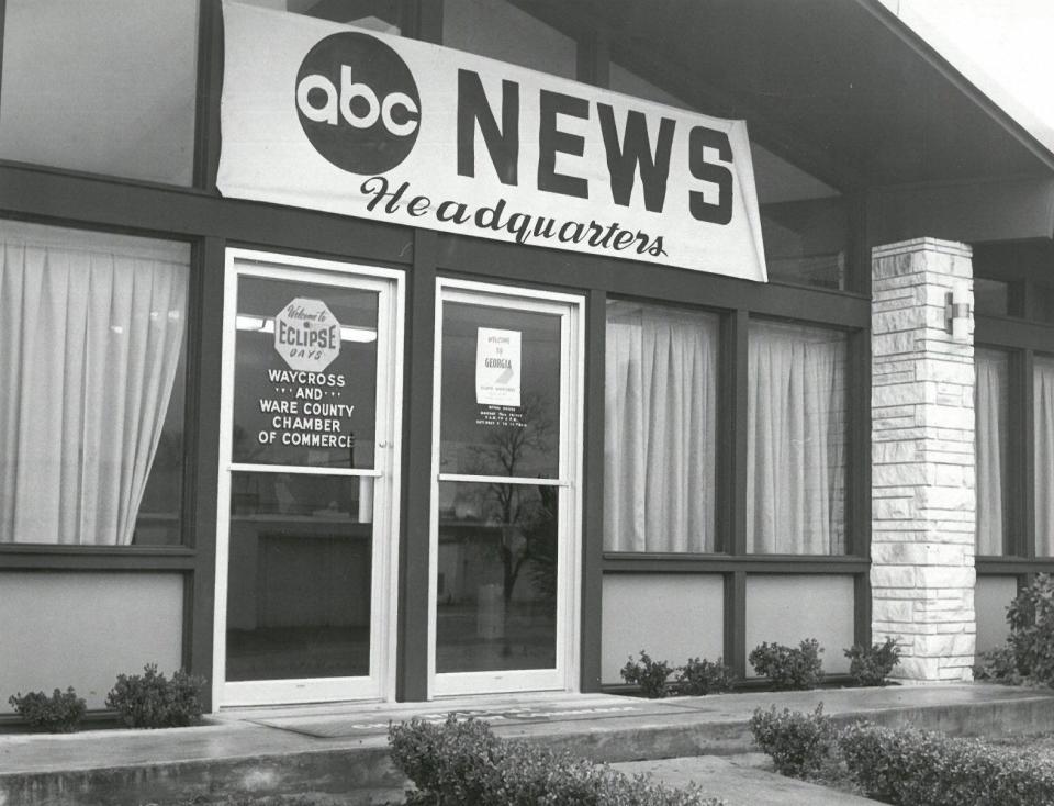 In preparation for its coverage of the March 7, 1970, eclipse, the American Broadcasting Company set up headquarters in the Waycross-Ware County Chamber of Commerce building.