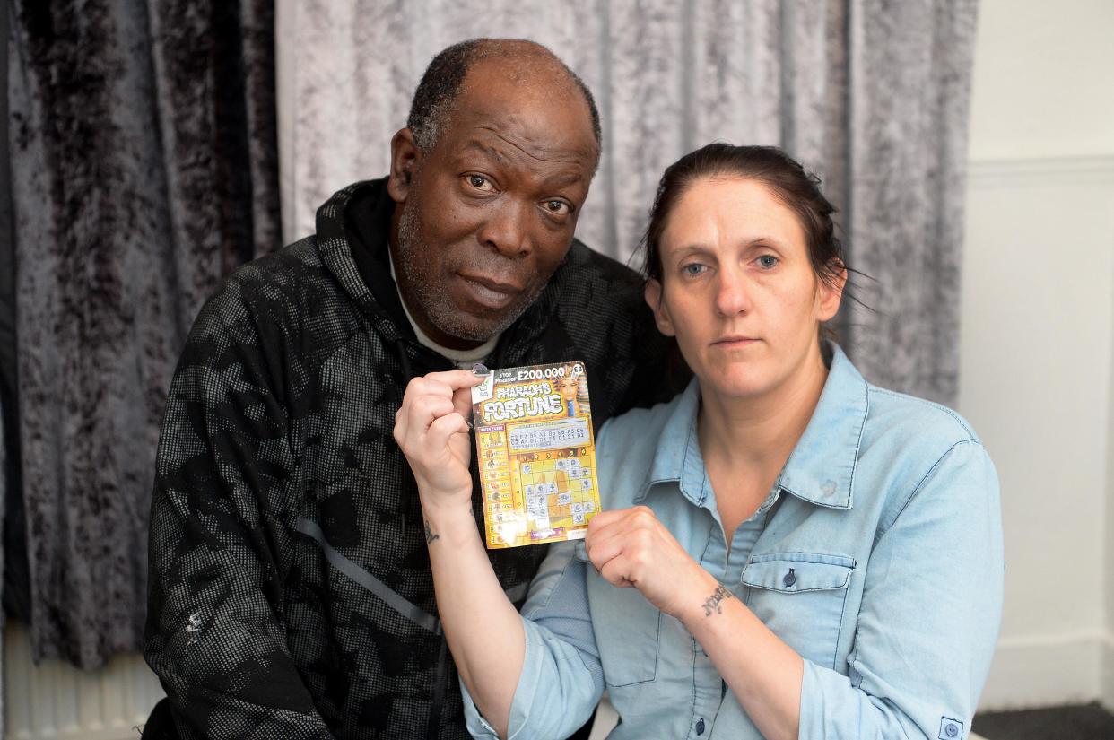<em>‘I’m no cheat’ – Eric Walker insists he has won £200,000 on a scratchcard but Camelot says the ticket has been doctored (Picture: SWNS)</em>