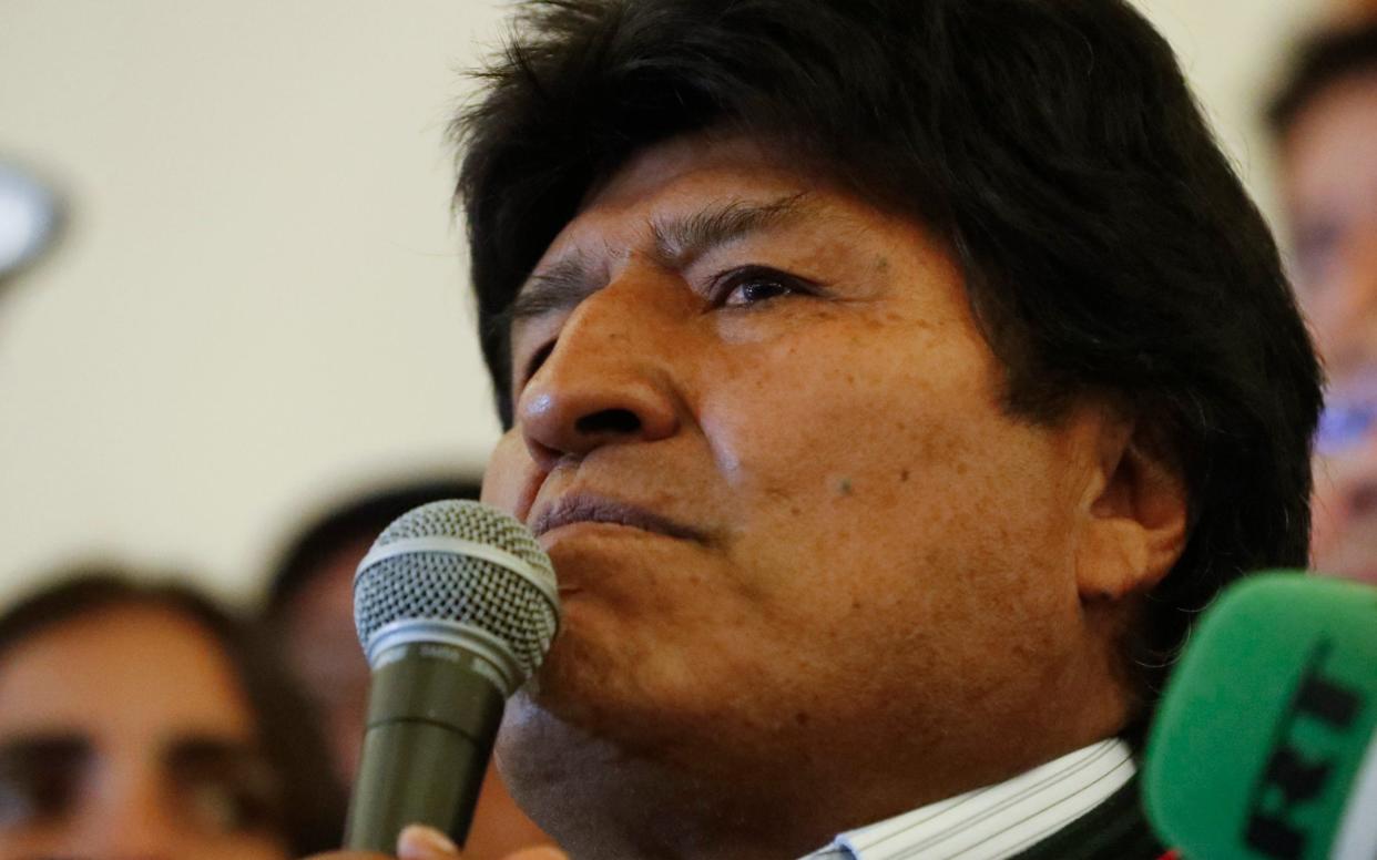 Mr Morales has defied Bolivia's constitution and the results of a referendum to continue to run for the presidency despite a two-term limit - AP