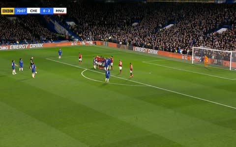 Chelsea freekick - Credit: BBC