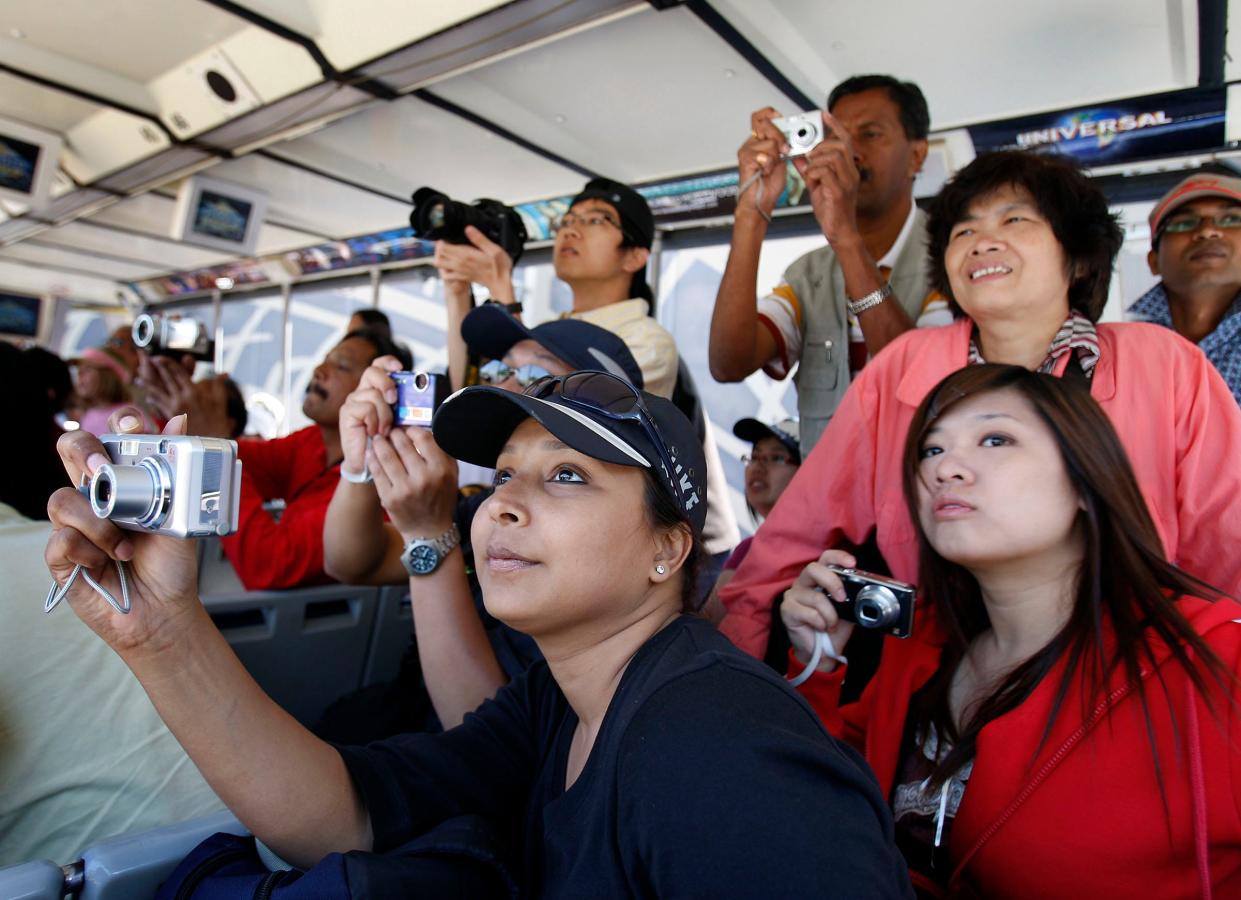 Tourist taking photos