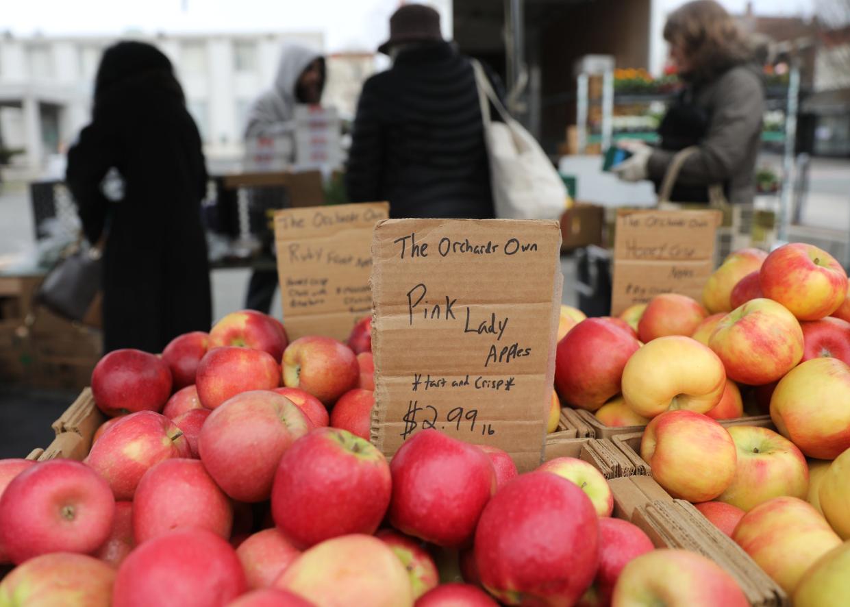 Vibrant apples on sale at a past Nyack Farmers Market.