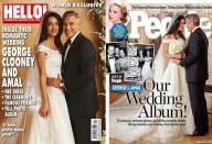 <p>George Clooney and Amal Alamuddin <a href="https://www.brides.com/story/george-clooney-amal-clooney-wedding-photos" rel="nofollow noopener" target="_blank" data-ylk="slk:tied the knot;elm:context_link;itc:0;sec:content-canvas" class="link ">tied the knot</a> at the Aman Canal Grande luxury resort in Venice in September 2014. It was an intimate ceremony of 100 guests, which included Matt Damon, Cindy Crawford, and Bill Murray. </p>