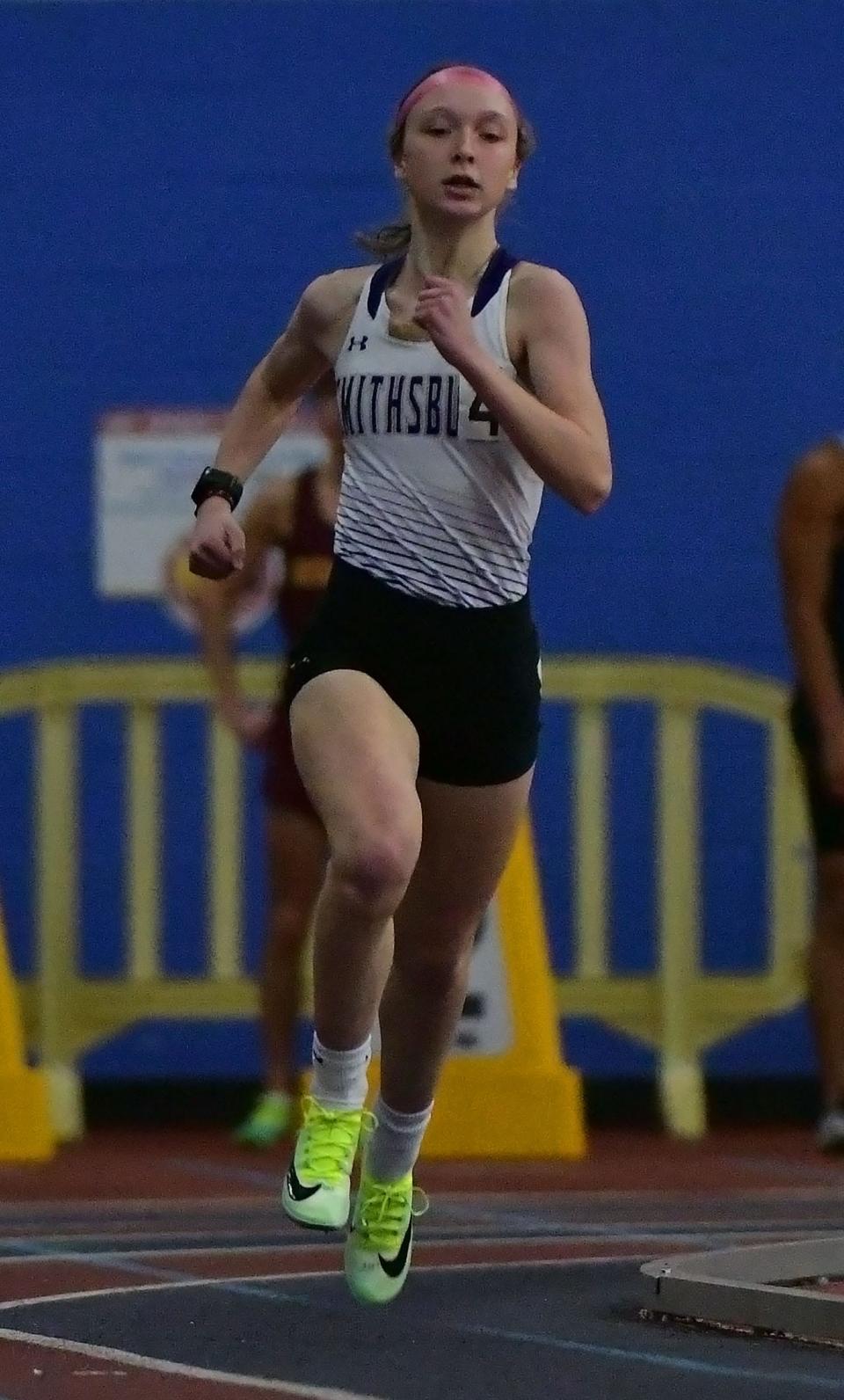 Smithsburg's Grace Ellis won the Class 1A girls 500-meter run during the Maryland indoor track and field championships.