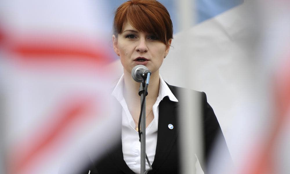 Maria Butina during a rally in support of legalizing the possession of handguns in Moscow, Russia, in 2013. 