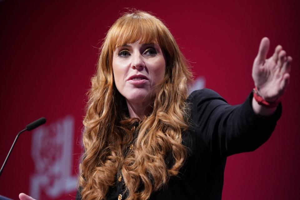 Labour deputy leader Angela Rayner speaks at the Labour Party conference in Brighton (Stefan Rousseau/PA) (PA Wire)