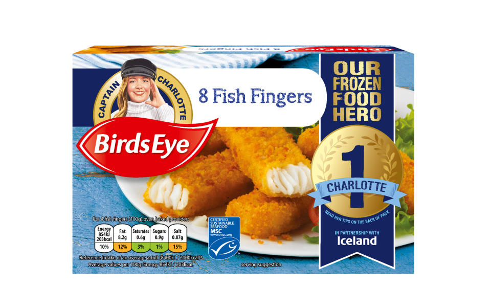 Charlotte Carter-Dunn's face will be seen on packs of fish fingers across the country. (SWNS)