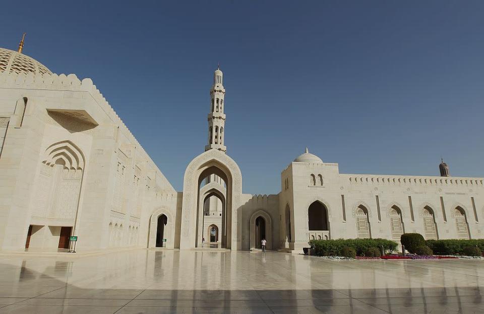 <b>MUSCAT, OMAN:</b> The awe-inspiring Sultan Qaboos Grand Mosque in Muscat, Oman, is built from 300,000 tonnes of Indian sandstone. It took six years and four months to build and was finished in 2001. It can accommodate a maximum of 20,000 worshippers including a separate prayer hall for women. The Grand Mosque has the second-largest prayer carpet and chandelier in the world.