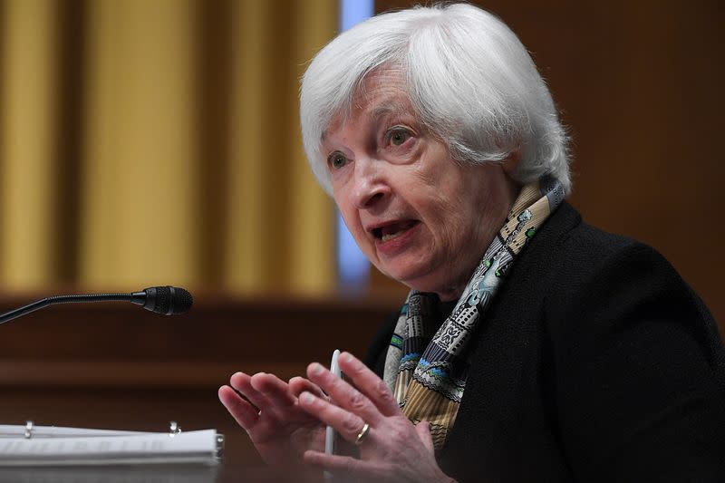 U.S. Treasury Secretary Janet Yellen testifies before Senate panel, on Capitol Hill in Washington