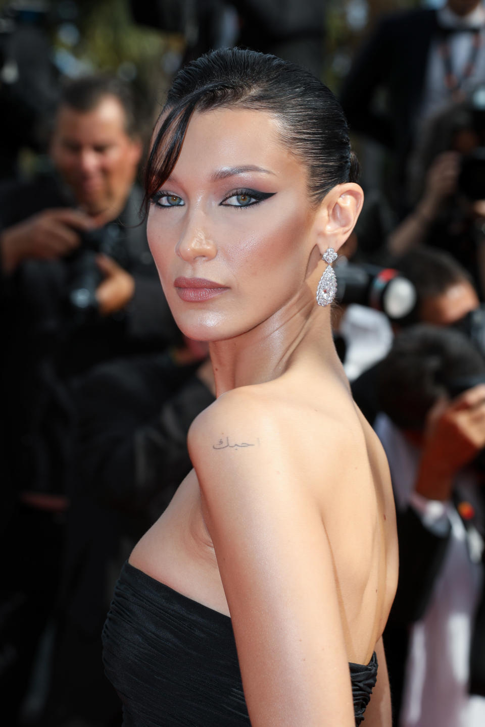 Bella Hadid attends the 75th Anniversary celebration screening of 