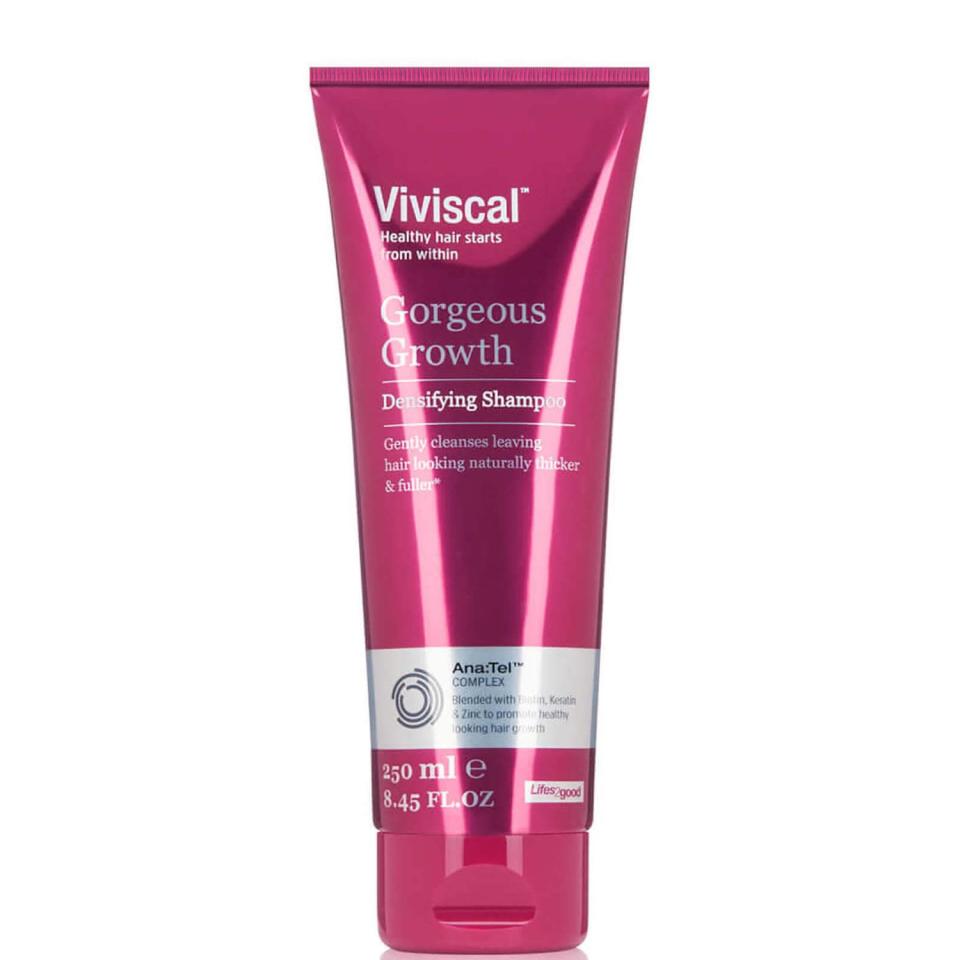 <p><strong>Viviscal</strong></p><p>dermstore.com</p><p><strong>$10.00</strong></p><p><a href="https://go.redirectingat.com?id=74968X1596630&url=https%3A%2F%2Fwww.dermstore.com%2Fviviscal-gorgeous-growth-densifying-shampoo-250ml%2F12915658.html&sref=https%3A%2F%2Fwww.harpersbazaar.com%2Fbeauty%2Fhair%2Fg39898840%2Fbest-shampoo-for-thinning-hair%2F" rel="nofollow noopener" target="_blank" data-ylk="slk:Shop Now" class="link ">Shop Now</a></p><p>The brand known for its hair-growth supplements also offers a shampoo, featuring its Ana:Tel™ Complex that contains biotin, keratin, and zinc to help promote thicker-looking hair.</p>